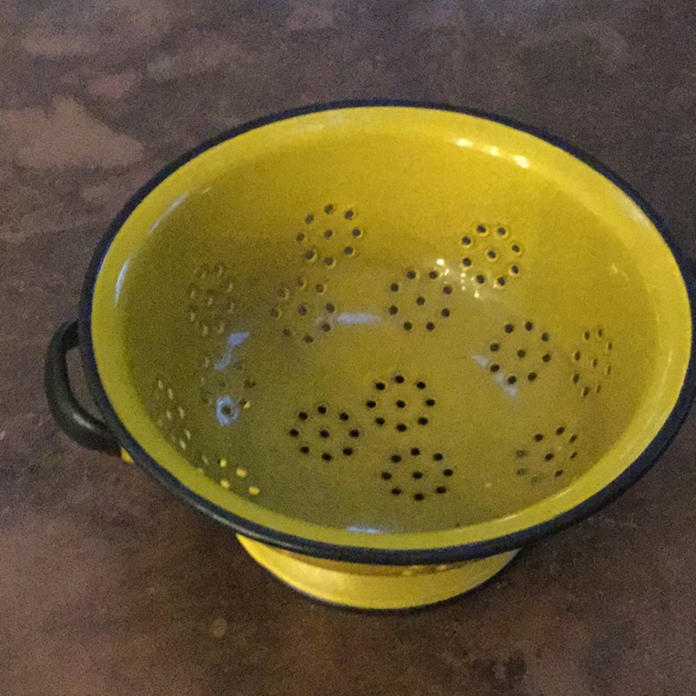 Yellow Enameled Colander